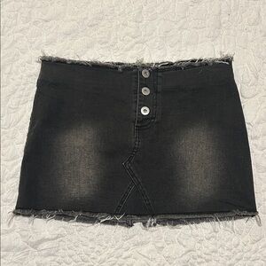 I.AM.GIA Charcoal Frayed Mini Skirt